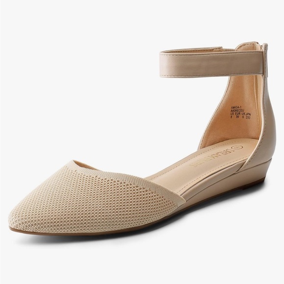 DREAM PAIRS Women's Low Wedge Ankle Strap Flats Shoes NWT - Picture 2 of 4